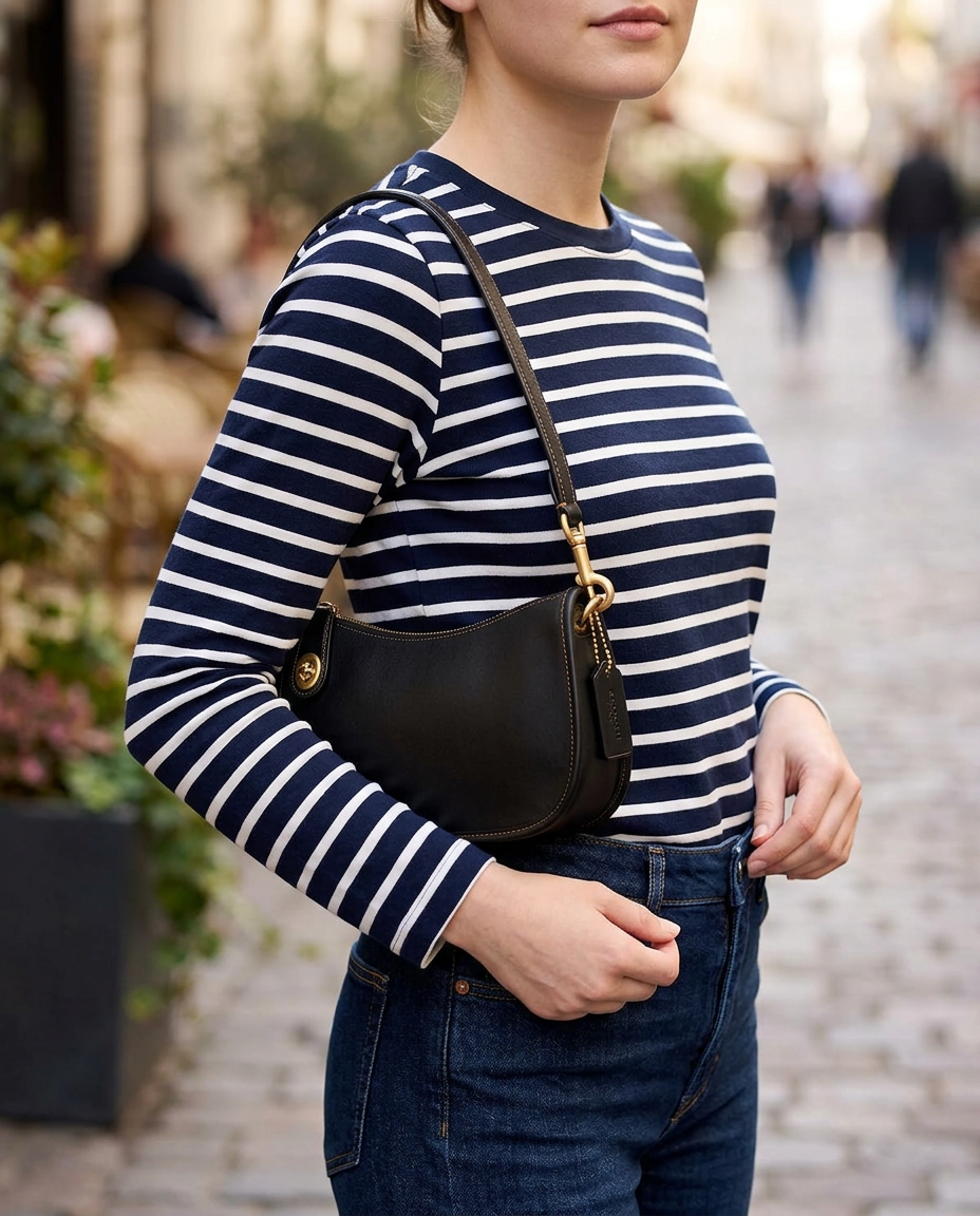 Coach Originals Glovetanned Swinger Bag worn by a model
