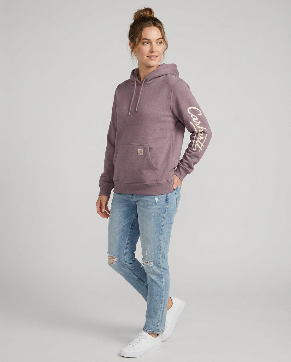 Carhartt Women's Sawyer Sweatshirt worn by a model