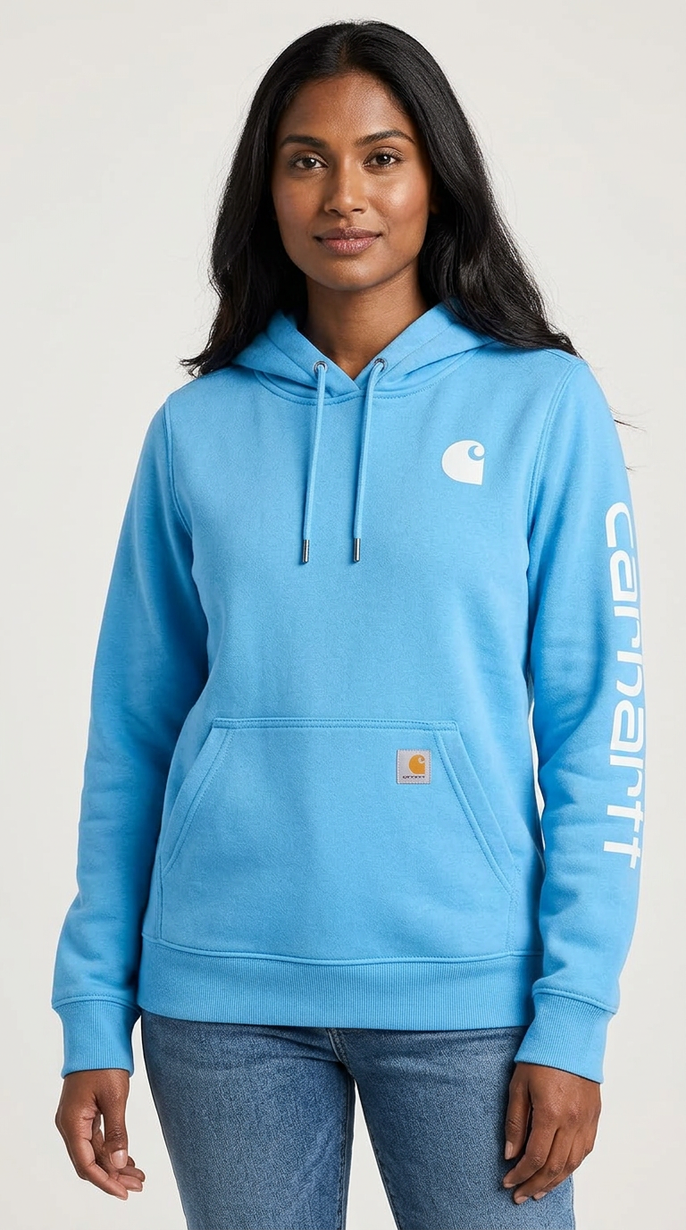 Carhartt Relaxed Midweight Sweatshirt in Tranquil worn by a model