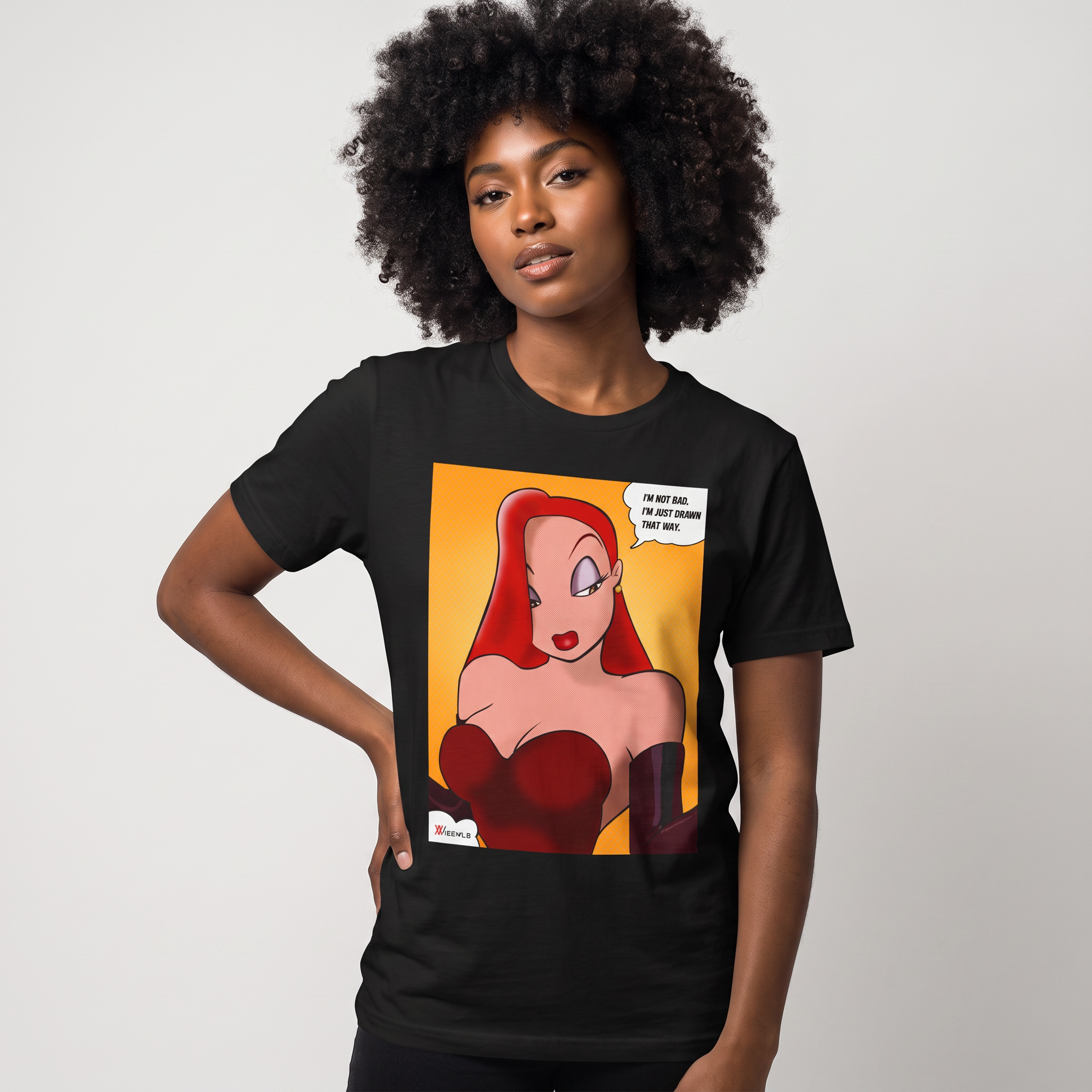 Jessica Rabbit Pop Softstyle T-Shirt worn by a model