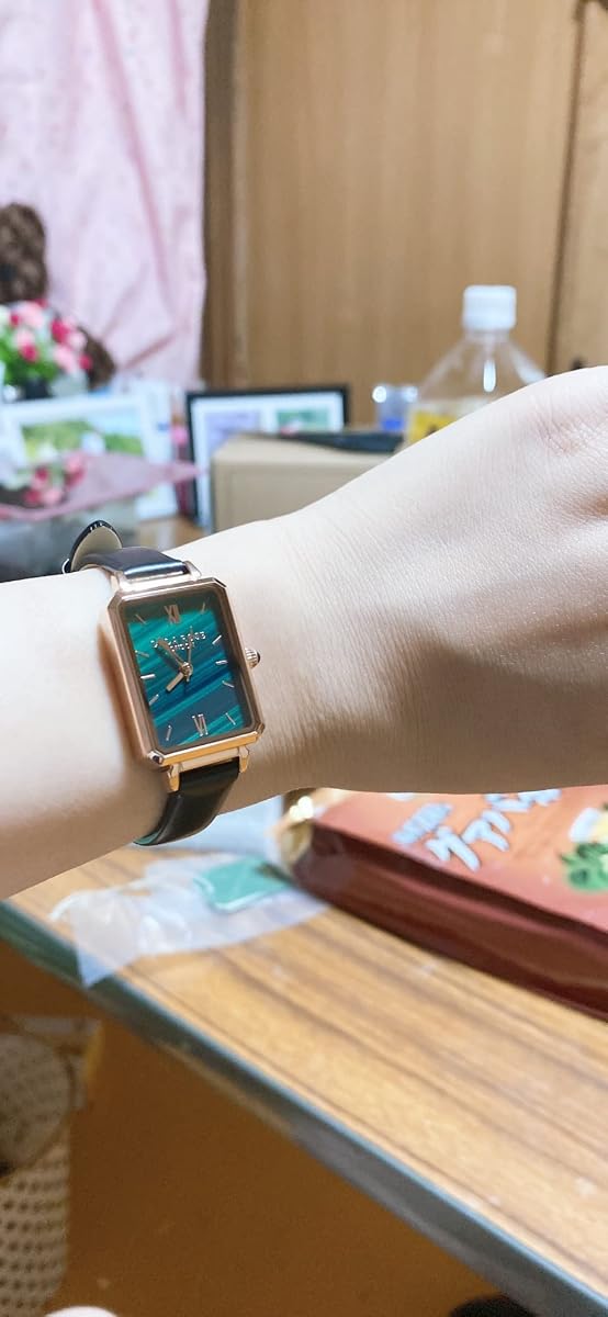 Lola Rose Malachite Dainty Watch worn by a model