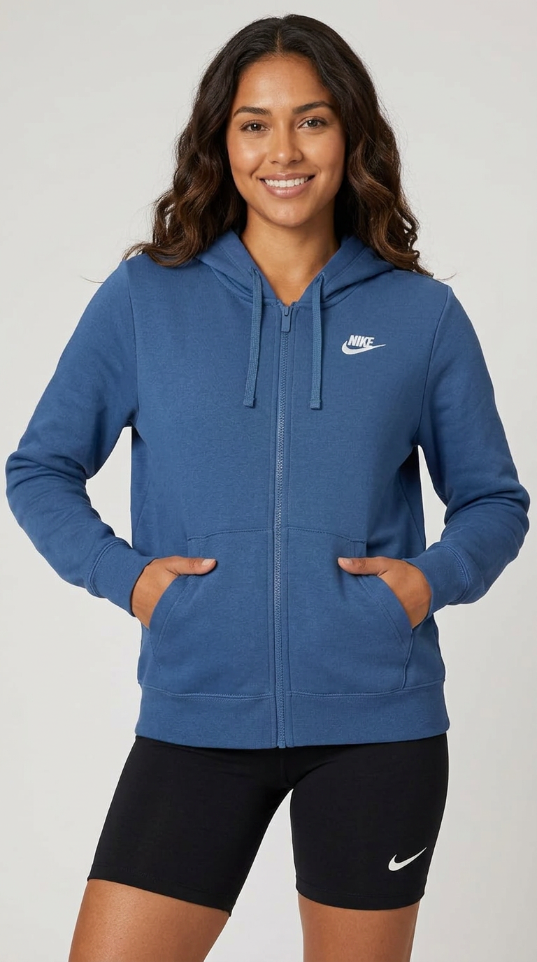 Nike Women's Sportswear Fleece Full-Zip worn by a model