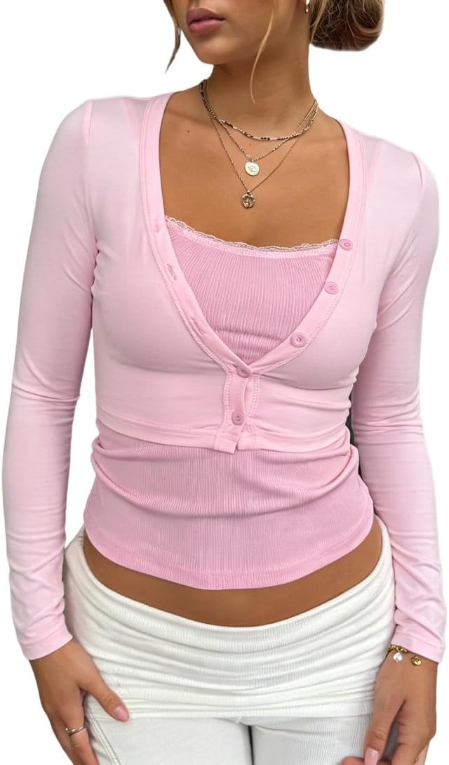 ROAONOCOMO Coquette Button Crop Shrug Cardigan worn by a model