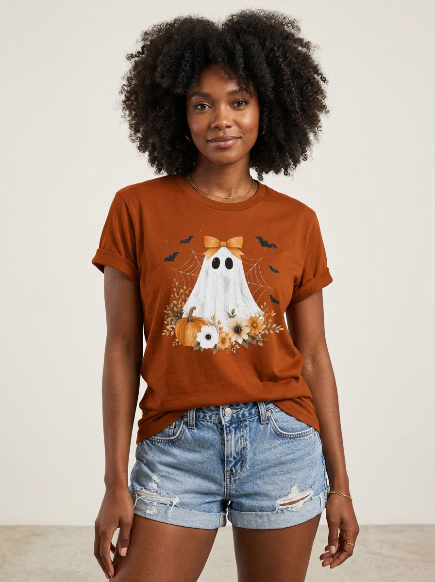 Spooky Season Halloween Graphic Tee worn by a model