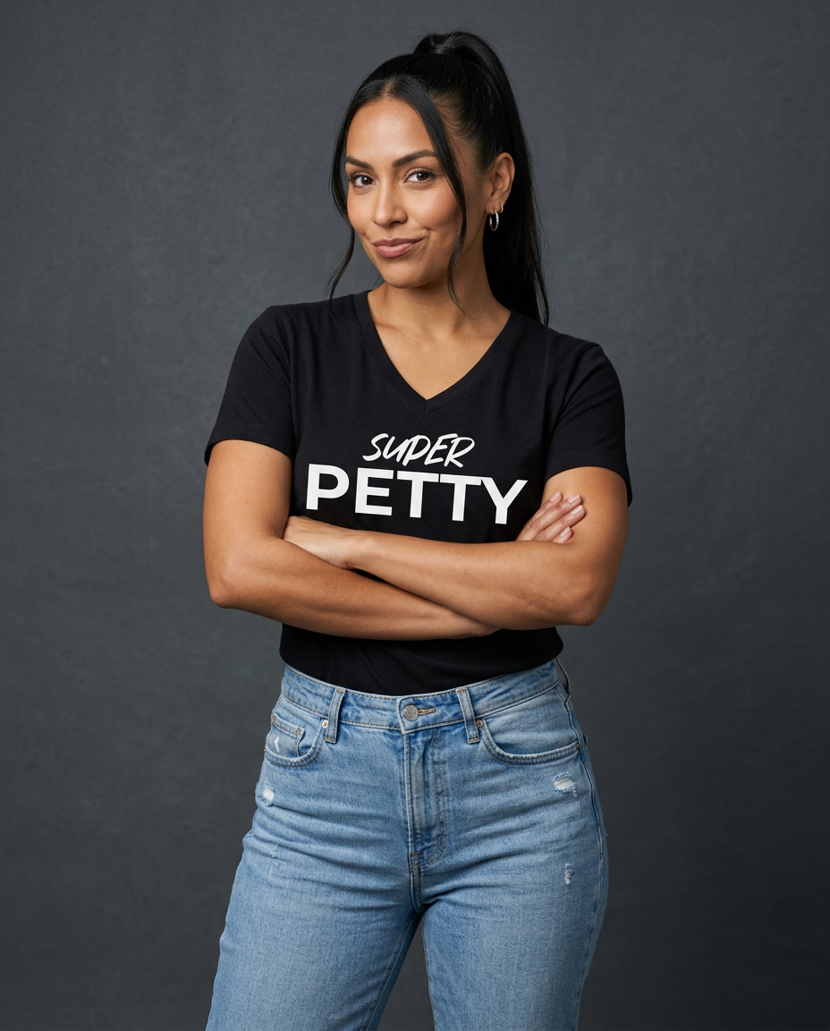 Super Petty V-Neck Tee worn by a model