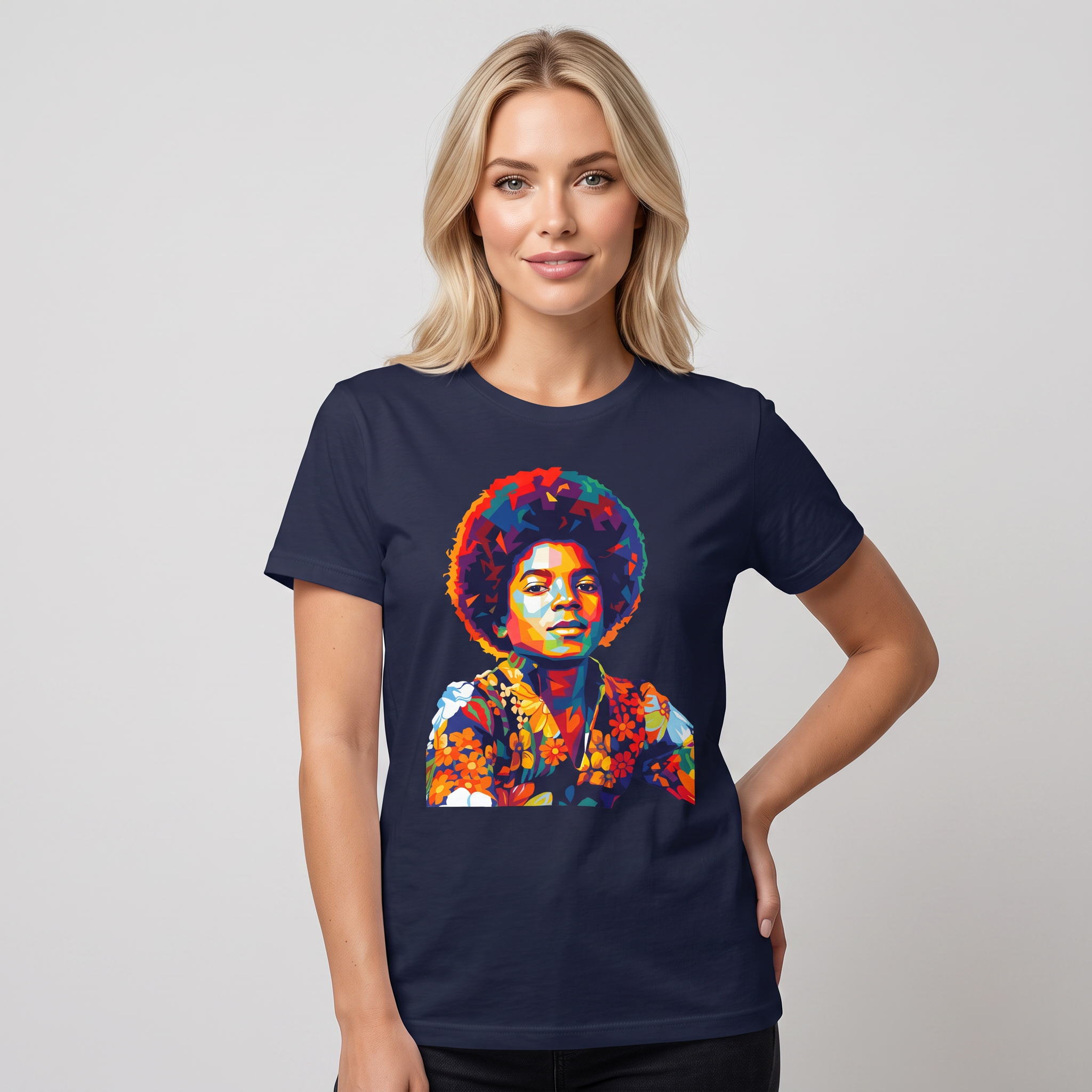 Young Michael Jackson Artsy Unisex Graphic Tee worn by a model